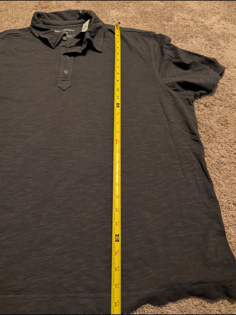NWT Men's Banana Republic Vintage Dark Gray Short-Sleeve Polo Size XXLarge